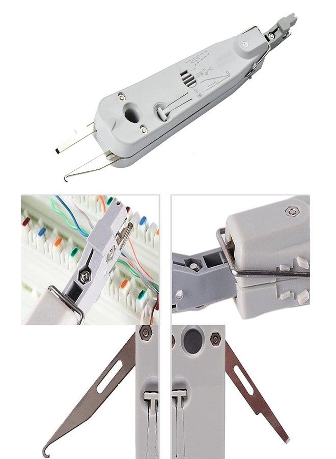XIKKART Punch Tool Crimping tool Krone Tool Impact Punchdown Tool IO insertion Tool Ratchet Type for 110 krone type Amp Modules Telephone Krone Tool Kronning Telephone Wire Junction Box (Pack OF 1) - Image 5